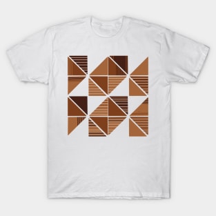 Geometric Stripes - Brown T-Shirt